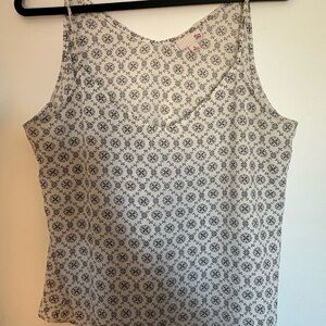 SO Women's White and Black Floral Camisole